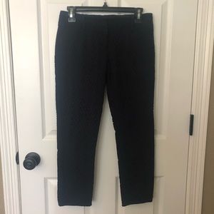 Navy Blue Cropped Business Pants